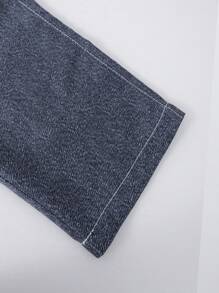 1pc Teen Boys Vintage Casual Avant-Garde Minimalistic Denim Effect Multi-Pocket Cargo Pants, Suitable For Spring/Summer/Autumn/Winter - Blue - View 7