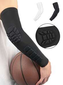 1pc Sports Elbow Pad, Basketball Fitness Elastic Compression Support, Breathable Sweat-Absorbent Arm Sleeve Gym Gym Accessories Coderas - Multicolor - View 3