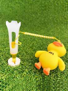 1 Piece With Cute Lost-Proof Golf Tee - Perfectly Decorated Bag & Durable Tournament, Cute Duck Pendant, Soft Glue Head Accessories, Ideal Gift For Golf Lovers - White/Blue/Yellow