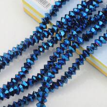 95pcs 6mm Crystal Glass Middle Hole Saucer Beads, Electroplated Colorful DIY Accessories For Shoes, Clothing, Hats, Phone Chains, Jewelry Making