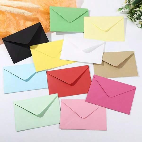 10pcs/20pcs/50pcs Paper Envelopes Invitation Envelopes Self -Sealing Paper Envelope Multi Colors Mini Middle Large Paper Window Envelopes ,Small Card/Note Holders Envelope Paper For Festivals, Weddings, Parties, Birthdays And Christmas Celebration Back To School