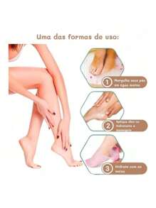 3 Pairs Silicone Socks Moisturizing Anti-Cracking Dead Skin Remover Care Exfoliation Hydration - 3.白色 - 查看 5