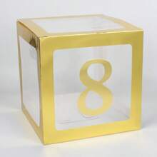 Gold Balloon Boxes ,With Letters For B-A-B-Y Shower,1 Box With 1 Letter Or 1 Set Of 4Pcs Box And B-A-B-Y Letters,Party Shower Decorations For Birthday Party, Transparent Balloon Boxes Clear Blocks For Birthday Party, Bridal Shower, Gender Reveal,Balloon Box Decorations