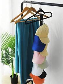 1 件装男女多色帽子收纳盒，带多个夹子的衣架，壁橱悬挂式帽子收纳盒，16 顶棒球帽架，适用于壁橱和橱柜门男孩情人节心形女士情人节礼物，女士情人节礼物生日男朋友女朋友 - 彩色 - 查看 8
