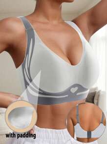 Soutien-gorge léger de maintien de la poitrine, soutien moelleux, sans couture, léger avec un effet push-up