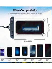 Waterproof Bag Universal, Waterproof Phone Pouch, Airbag Waterproof Mobile Phone Bag, Swimming Underwater Waterproof Phone Case, Beach Cellphone Dry Bag For Smartphone Sports Bag Sport Bag Holiday Travel Vacation Summer Swimming Bag ,Beach Vacation Essentials,Glowmode Organizer, Glowmode Bag, Phone Hold Case, Traveling Bag - Multicolor - View 7