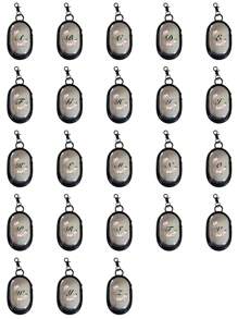 Portable Mini Transparent Zipper Storage Bag,Pink Flower Wreath Letters A-Z,Couple Bag Pendant,Compact Multifunctional Organizer, Headphone And Charger Case With Keychain, Transparent Travel Accessories, Black Colors, Exquisite And Compact, Suitable For Storing Small Items, Data Cable Storage Bag, Bracelet Bag, Makeup Bag(Zipper Style And Color Are Random,Random Style And Size Of Circular Rings)