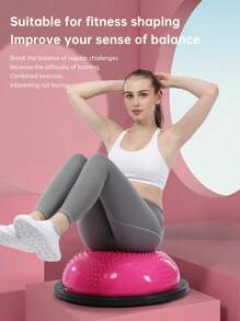 Extra Thick Bosu Ball With 2 Resistance Bands & Pump - Perfect For Yoga,Pilates, Fitness, Home Workouts, Balance Training, And Core Exercises - Multicolor - View 11