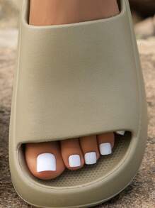 Women's Spring/Summer Slip-On House Slippers, Thick Sole, Bathroom/Dorm/Office, Minimalist & Comfortable, Strap Sandals, Beach Wear - Khaki - View 4