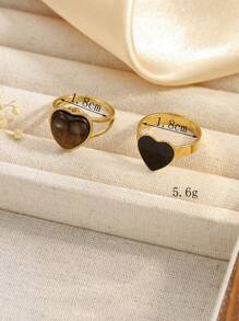 2pcs Vintage-Style Stainless Steel Golden Rings Set, Multiple Finger Sizes For Selection, Suitable For Women Daily Wear Or Gift