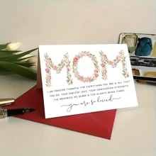 1pc Creative Mom Thank You Card Birthday Card- I Am Forever Grateful For Everything You Are And All You Do - For Mother's Day & Birthday - Perfect Gift For Mom Suitable For All Occasions,Back To School,School Supplies