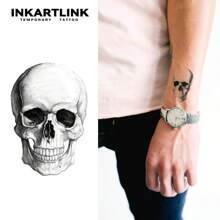 INKARTLINK INKARTLINK revolutionäre Tattoo-Technologie, semi-permanentes Tattoo, realistisches Tattoo, Schädel-Design, inspirierendes Tattoo, temporäres Tattoo, wasserfest, echter Tattoo-Effekt, Nischen-Design Tattoo, Fruchtsafttattoo, Pflanzentattoo