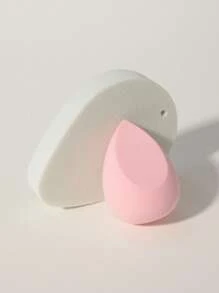 2pcs Dry/Wet Makeup Sponges Set, Includes Facial Cleansing Puff + Water Drop Angled Makeup Sponges, Reusable & Washable, Suitable For Powder, Liquid, Setting Makeup, Smooth Application For Both Men And Women, Portable Daily Essential & Travel Necessity