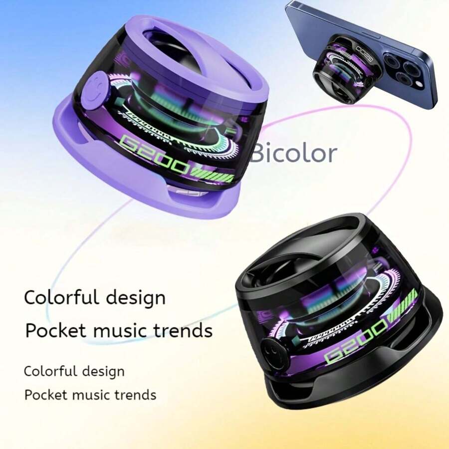Magnetic Wireless Mini Speaker - Cyber Style With High Definition Audio, Double Bass Dual Stereo, Long-Lasting Battery, Compact Design For Travel, Perfect For Outdoor/Car/Music/Gaming, Portable Wireless Speaker | Compact Sound System | Rechargeable Polymer Battery