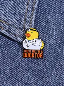 1PC Trust Me I'm A Ducktor Duck Metal Brooch Cartoon Animal Doctor Enamel Badge Personalized Fun Jewelry Clothe Lapel Pin Friend Gift - Multicolor - View 5