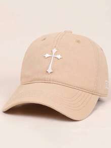 1pc Men's Baseball Cap, New Cross & CATG Letter 3D Embroidery Colorblock Design, Casual Fashion Versatile Curved Brim Sun Hat For Outdoor Sports, Riding, Vacation, Suitable For Daily Wear