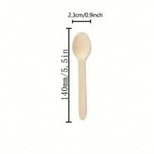 25/50/100 Pcs Wooden Spoons, 5.5 Inch Disposable Wooden Spoons, Tasting Sampling Spoons, Compostable Birchwood Taster Spoons Suitable For Parties, Festivals, Birthdays, Weddings, Camping, Party Supplies, Desserts, Graduation Season, Picnics