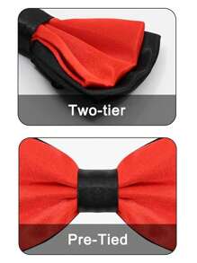 1pc Men's Double Layer Dual Tone Bow Tie, Suitable For Banquet, Wedding, And Party - Multicolor - View 4
