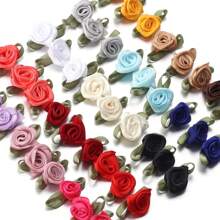 50pcs/Pack Polyester Leaf Rose Bud, Craft Decoration Small Flower, DIY Shoes, Hats, Bags, Clothes, Bridal Bouquet, Headpieces, Brooch Accessory - Multicolor - View 6