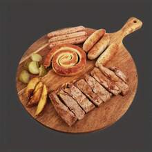 1pc Rosewood Handle Pizza Board - Cutting Board, Serving Tray, Suitable For Pizza, Meat Cutting, Serving Fruits, Candies, Desserts, Sushi, Cheese, Decorative Platter Pizza Plate - Kitchen Wooden Tray, Pizza Tray, Breakfast Tray, Home Kitchen, Restaurant Kitchen Service, Party, Afternoon Tea, Family Gathering, Outdoor Camping, Birthday, Back To School, Eid, Graduation, Wedding