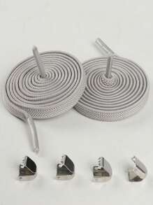 男女款弹性宽松鞋带，无需系带金属夹鞋带，百搭一脚蹬鞋，黑色、白色、彩色 - 彩色 - 查看 34