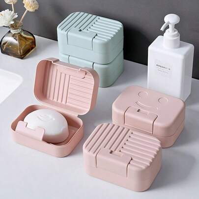 1 Hộp đựng xà phòng du lịch di động, Hộp đựng xà phòng chống nước kín có nắp, Khay đựng xà phòng bằng nhựa cứng, Hộp đựng xà phòng, Phụ kiện phòng tắm Trang trí phòng tắm Trang trí mùa thu Trở lại trường