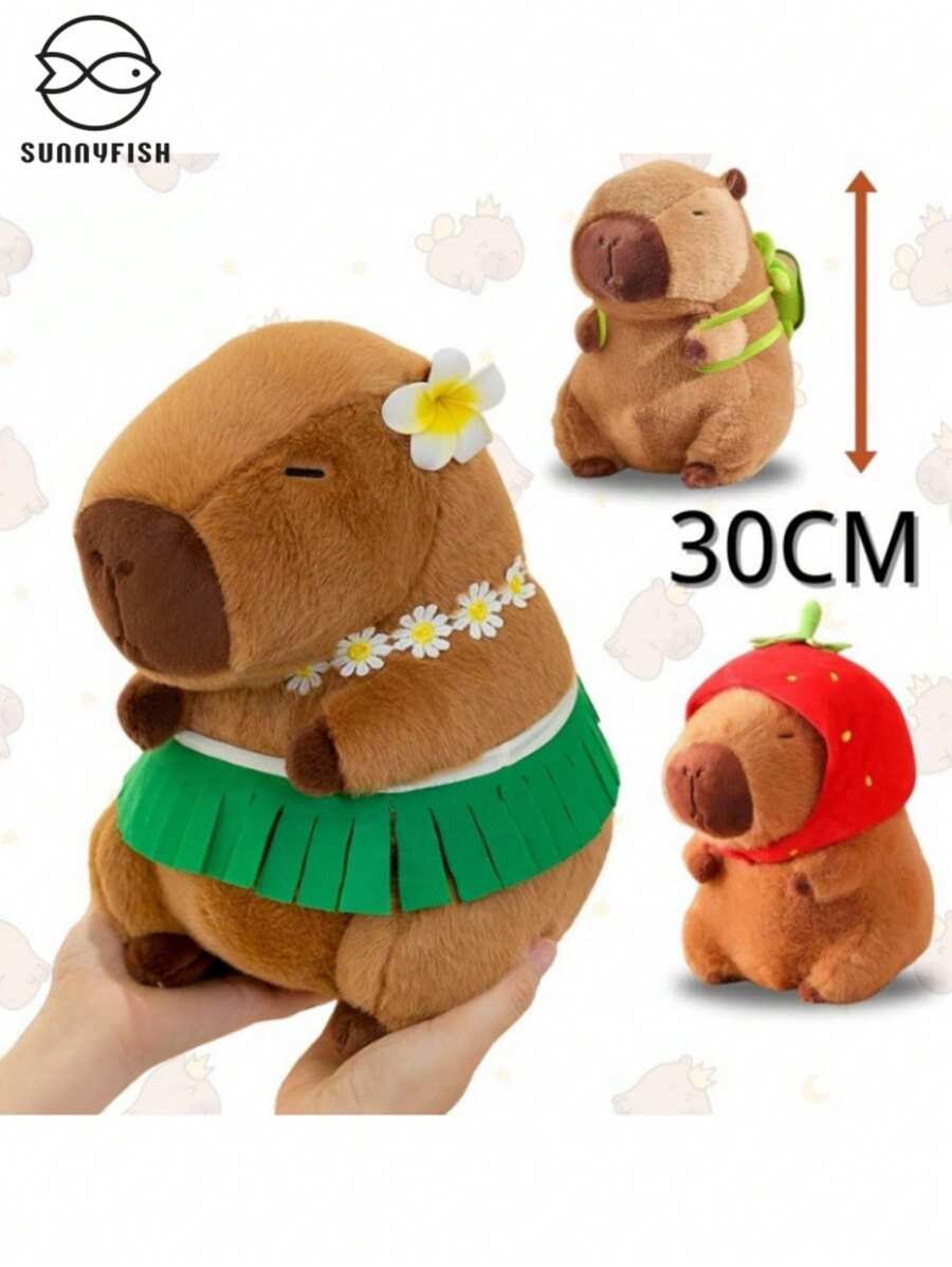 Cute Plush Capybara Plush Doll Cartoon Style Realistic Simulation 30 CM - 綠色 - 查看 1