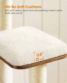 Feandrea WoodyWonders Cat Tree, 65-Inch Modern Cat Tower For Indoor Cats, Multi-Level Cat Condo With 5 Scratching Posts, Perch, Washable Removable Cushions, Cat Furniture - Rustic Brown - View 5