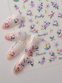 Nail Art Stickers, 4 Vintage Flower Leaf Geometric Patterns, 5D Self Adhesive Foil Stamping Craft Nail Art Stickers & Decals/Nail Art Decoration Set DIY Nail Art Decorations, Nail Art Stickers For Ladies & Girls, Nail Salon, Stationery Stickers, Phone Stickers, Storage Stickers.