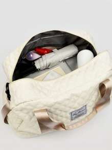 带有独立鞋隔层的极简主义旅行包、多功能瑜伽手提包、轻便健身包、干湿分离衣物收纳袋、可调节肩带，可手提、肩背或斜挎 - 彩色 - 查看 3