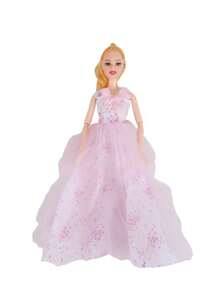 1pc 30cm Bride Doll Wedding Dress, Cute Plaything With Long Train