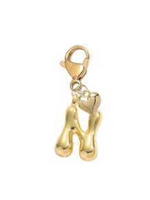 Bubble Letter Cute Necklace Pendant, Bag Charm - Lucky Crystal Pendant With Golden Heart Pendant, Letter A-Z, Shiny Alloy Bag Backpack Keychain - Perfect Gift For Birthday And Special Occasions, Keychain Bag Backpack Car Charm, Gift For Women And Girls, Wallet And Handbag Accessories. Small Gift For Women On Birthday, Valentine's Day, Mother's Day. - Gold - View 18