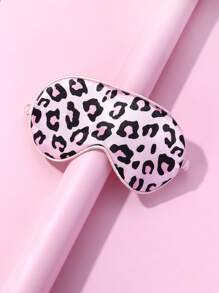 1pc Pink Satin Leopard Print Digital Sleeping Eye Mask, Silky Smooth And Comfortable, A Good Sleep Aid