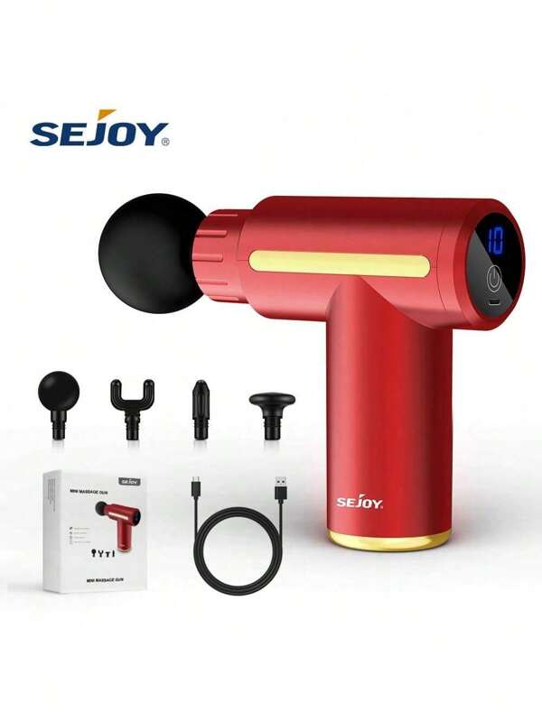 sejoy Mini-Massagepistole, Tiefengewebe-Massagepistole, tragbar, Perkussionsmuskelmassagegerät, ultrakleine und leise Muskelmassagepistole, USB-Aufladung, für zu Hause, Outdoor-Fitnessstudio