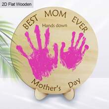 DIY Mother's Day Father's Day Gift - Bohemian Style Wooden Handprint Art With Base, Graduation Season Thank You Gifts For Best Mom And Dad, Unique Home Decor Plaque, Perfect For Room Decor, Personalized Party Favors, Birthday