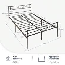 OYAJIA Full Bed Frame-Classic Metal Platform Bed Frame,Mattress Foundation With Steel Slat Support,Under Foundation Storage,No Box Spring Needed, Easy Assembly, Full Size