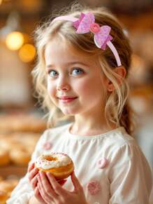 1 件糖果蝴蝶结发带，闪光甜甜圈蝴蝶结头带，甜美发饰，适合女孩最好的朋友派对礼物 - 發箍 - 查看 2