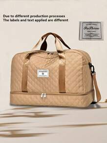 带有独立鞋隔层的极简主义旅行包、多功能瑜伽手提包、轻便健身包、干湿分离衣物收纳袋、可调节肩带，可手提、肩背或斜挎 - 彩色 - 查看 19