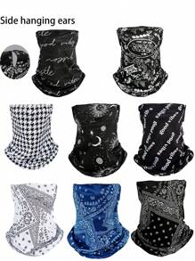 3件套夏季拉法帽面罩，冰丝耳挂式面罩，骑行防晒颈套，轻便透气 - 彩色 - 查看 1