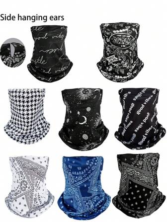 3件套夏季拉法帽面罩，冰丝耳挂式面罩，骑行防晒颈套，轻便透气