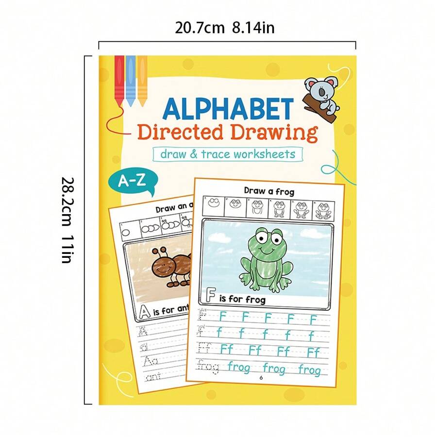 Lachilly Kinder Buchstaben Lernheft (28 Seiten) Englisch ABC Buchstaben ...