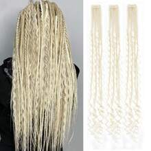 3 Clips Clip In Dreadlock Extension 24 Inch Synthetic Boho Box Braid Curly Hippe Dreads Handmade Soft Waves Reggae Style Loc For Women - Multicolor - View 12