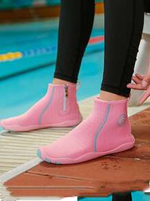 Quick Dry Non-Slip Water Shoes - Lightweight, Suitable For Beach, Swimming And Workout | Breathable Fabric With Rubber Sole, Unisex High-Top Beach Sneakers, Comfortable Anti-Slip Ventilated Quick-Dry Zipper Multifunctional Fitness Shoes For Men And Women Swimming And Surfing - Pink - View 6