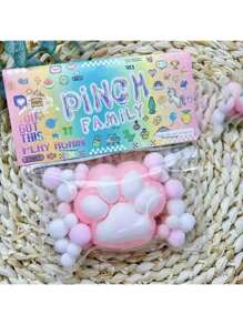 1 件彩色软橡胶蝴蝶结猫爪挤压玩具，柔软挤压和弹回装饰珠，适合不同群体的娱乐和游戏，是万圣节和圣诞节礼物的理想选择