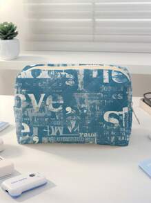 1pc Strawberry Pattern Printed Cosmetic Bag, Portable Makeup Organizer, Multi-Functional Storage Pouch, Travel Toiletry Bag, For Small Items, Travel Storage, For Home, Gifts, Vacation And Holidays, Suitable For Teenagers, School Supplies, Cosmetics And Toiletries Storage, Organizer Bag, Room Decor - Multicolor - View 10