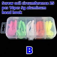 1 Set Of Bionic Soft Bodied Fish Lure, Realistic Lure Set, Soft Bait Lure Box, Bionic Screw Curly Grub With Lead Head Hook, Artificial Bait - Multicolor - View 19