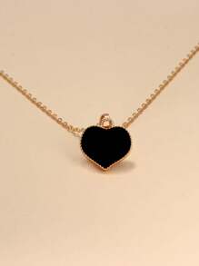 1pc Women's Elegant Minimalist Heart Pendant Necklace, Suitable For Daily Wear, A Great Birthday, Anniversary Gift For Girlfriend, Wife