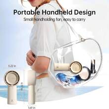 JISULIFE Handheld Portable Fan [16H Max Cooling Time], Built-In 4000mAh Battery With The Latest Turbo Wind Technology, USB Rechargeable Personal Fan, 5 Speeds, Suitable For Travel/Outdoor/Gift/Office - Multicolor - View 3