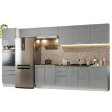 Cocina Integral Modular Madesa Lux 400cm Bg Color Blanco/gris - Blanco y Gris - Ver 2