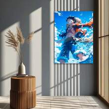 Framed Anime Pirate-Themed Canvas Wall Art - Vibrant Dynamic Action Scene Painting,  High-Quality Canvas Print For Bedroom, Living Room, Hallway Decor - Perfect Gift For Anime & Adventure Fans